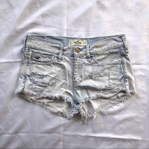 Hollister Light Wash High Rise Shorts